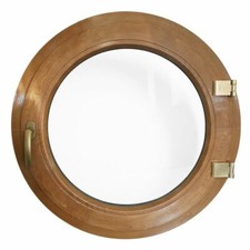 Fenêtre ronde à la française PVC Oeil de boeuf en couleur Chêne Doré effet bois