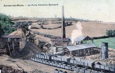 CPA 71 EPINAC - LES - MINES - Puits Fontaine - Bonnard (cpa toilée émaillée)  (