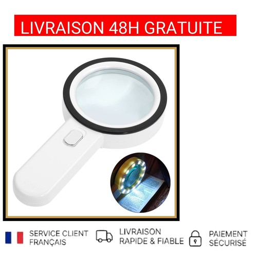 Loupe grossissante main led - loupe,