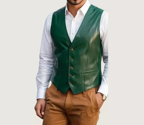 Gilet cuir neuf - pour, hommes