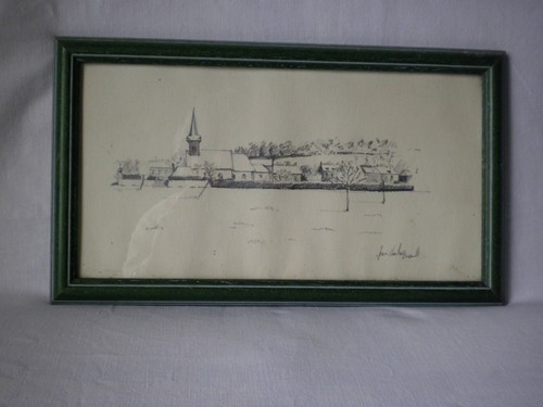 Gravure sous verre signée - sous,
