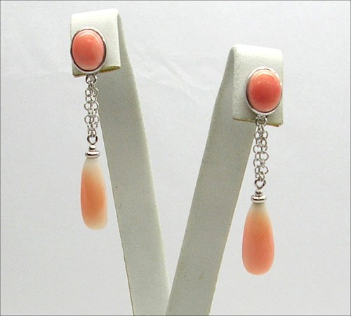 Boucles oreilles blanc - or, 18