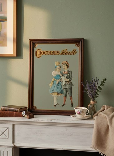 Ancien miroir chocolats lindt - ancien,