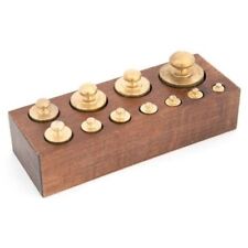 Lot 11 Poids Balance Précision Laiton Poli avec Base en Bois Zed