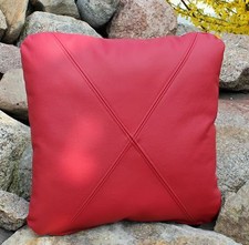 Coussin cuir 40x40 rouge - en,