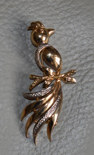 Broche oiseau métal doré - oiseau,