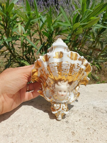 Ancien benitier porcelaine - , de