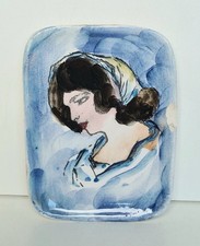 Petite coupelle faience Italienne peinte sous émail Goya la laitière de Bordeaux