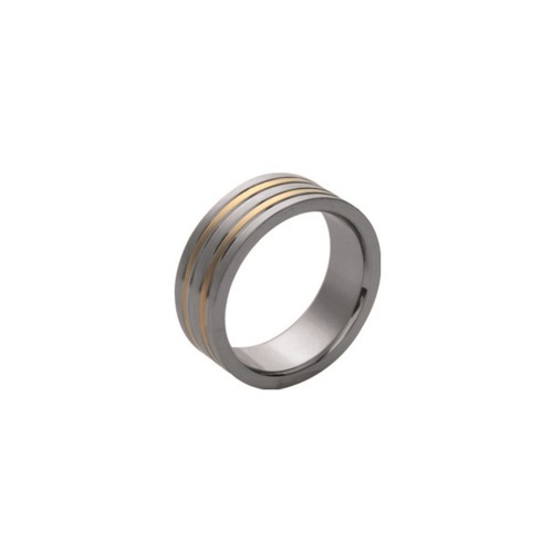 Bague homme color acier - bague, bi-color