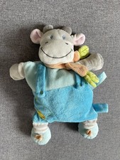 Doudou Vache  Bleu Et Grise