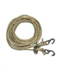 Kit 2 cordes écrues de 2 m + 2 rondelles + 2 crochets pour horloge comtoise