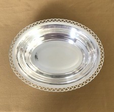 panière à pain / corbeille à fruits SAINT MEDARD métal argenté à décor ajouré