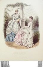 Gravure Mode illustree 1868 #