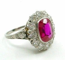 Bague art déco rubis coussin