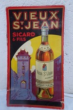 ancien porte menu publicitaire VIEUX ST JEAN- COGNAC SICARD- bistrot restaurant