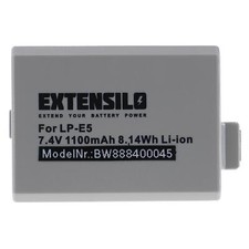 Batterie pour Canon EOS 1000D 450D 500D Digital Rebel XSi Kiss F 1100mAh 7,4V