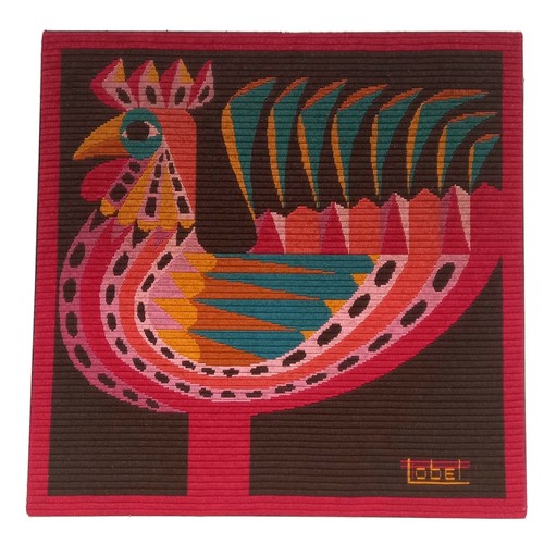 Tableau canevas tapisserie coq - tableau,