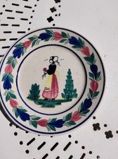 assiette à dessert faiencerie Henriot - motif bretonne -