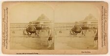 USA ÉTATS-UNIS Acrobate Funambule sur la Plage, Photo Stereo Vintage Albumine