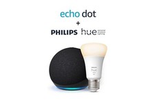 Enceinte Connectée Echo Dot 5e génération Asisstant Vocal + Ampoule Philips HUE