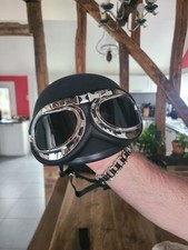 Demi Casque Vintageavec Lunette Rétro Non Homologué 
