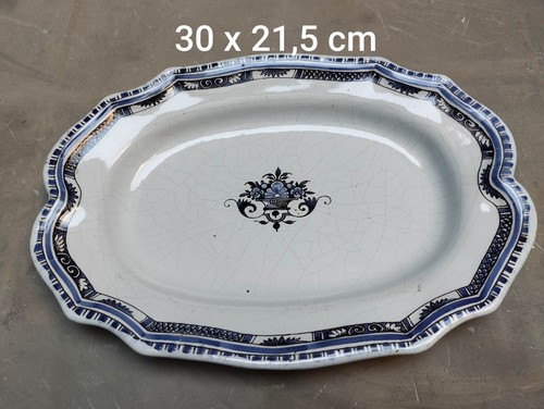 Ancien plat ovale faience