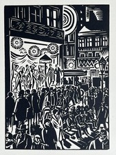Frans Masereel Gravure sur bois woodcut L’étalage Vitrine Des Grands Magasins