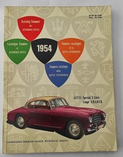 NUMERO CATALOGUE DE LA REVUE AUTOMOBILE 1954  Katalog-Nummer der Automobil Revue