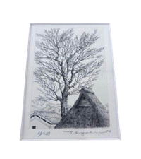 Estampe originale japonaise originale signée et numérotée Tanaka Ryohei monoc...