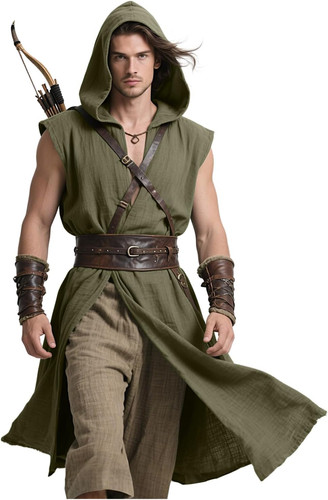 Medieval sleeveless hooded - medieval,