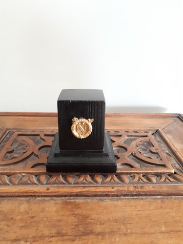 Socle bois noir brillant - bois,