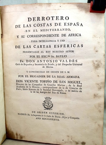 Livre ancien 1787 tofiño - ancien, eo