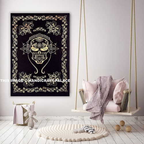 Tenture murale hippie noire - tenture,