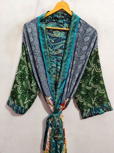 Patchwork sari silk - sari, kimono