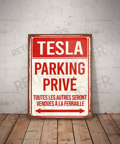Plaque métal vintage - , tesla