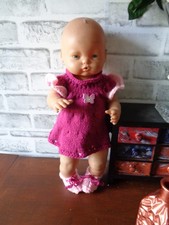 vêtements POUPON COROLLE 36  40  42 cm  NEUF robe courte chaussures  fait main