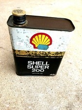 (n°3 ) ANCIEN BIDON D ' HUILE DE GARAGE /publicitaire SHELL SUPER 200