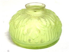 🇫🇷 ABAT JOUR PÂTE DE VERRE COULEUR VERT TULIPE LAMPE PETROLE HUILE SUSPENSION