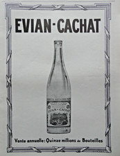 PUBLICITÉ DE PRESSE 1925 EVIAN EAU MINÉRALE ALCALINES EVIAN LA SOURCE CACHAT