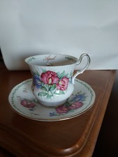 Tasse A Thé En Porcelaine Anglaise Queen's April Pois De Senteurs