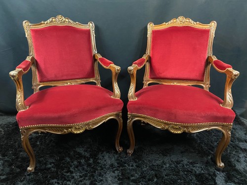 Paire larges fauteuils à - paire,