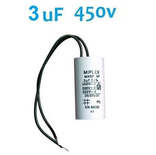 Condensateur Permanent Demarrage Moteur 3µF 3UF 450V 10% à Fils