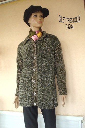 Veste gilet long boutonne - boutonne, tres