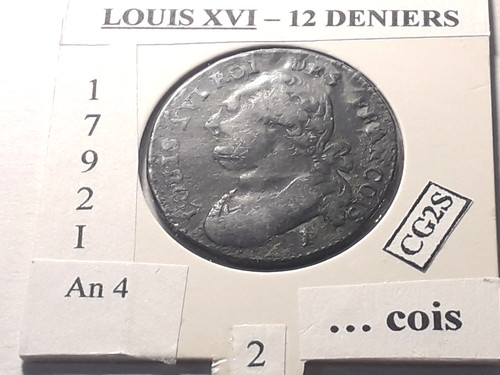Louis xvi deniers 1792 - 12,
