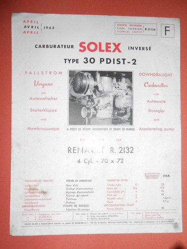 Carburateur solex pdist 2 - 30,
