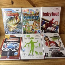 Lot Nintendo Wii PAL FRA 6 jeux Baby Foot Sega Bass Fishing Complets Testées