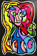 ENRIQUE RINGA MAGNIFIQUE PEINTURE SUR TOILE OEUVRE D'ART MODERNE ET CONTEMPORAIN