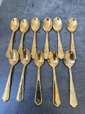 11 Anciennes Petites Cuillères À Moka Café Doré Deco Table Cuisine 