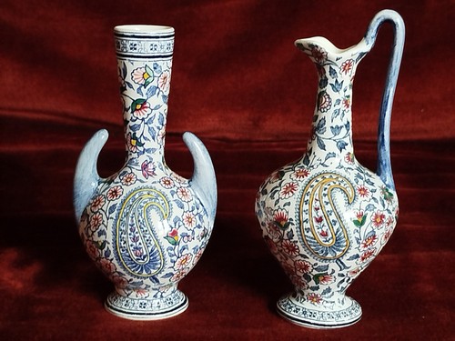 Faience gien petit vase - faience, &