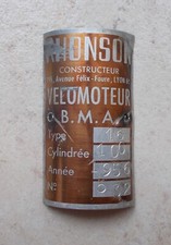 Ancienne plaque moto RHONSON